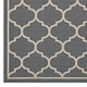 Avena Moroccan Quatrefoil Trellis Indoor and Outdoor 8x10 Area Rug by Modway| Gray