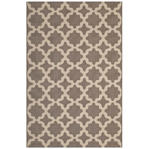 Cerelia Moroccan Trellis Indoor and Outdoor 8x10 Area Rug by Modway| Brown