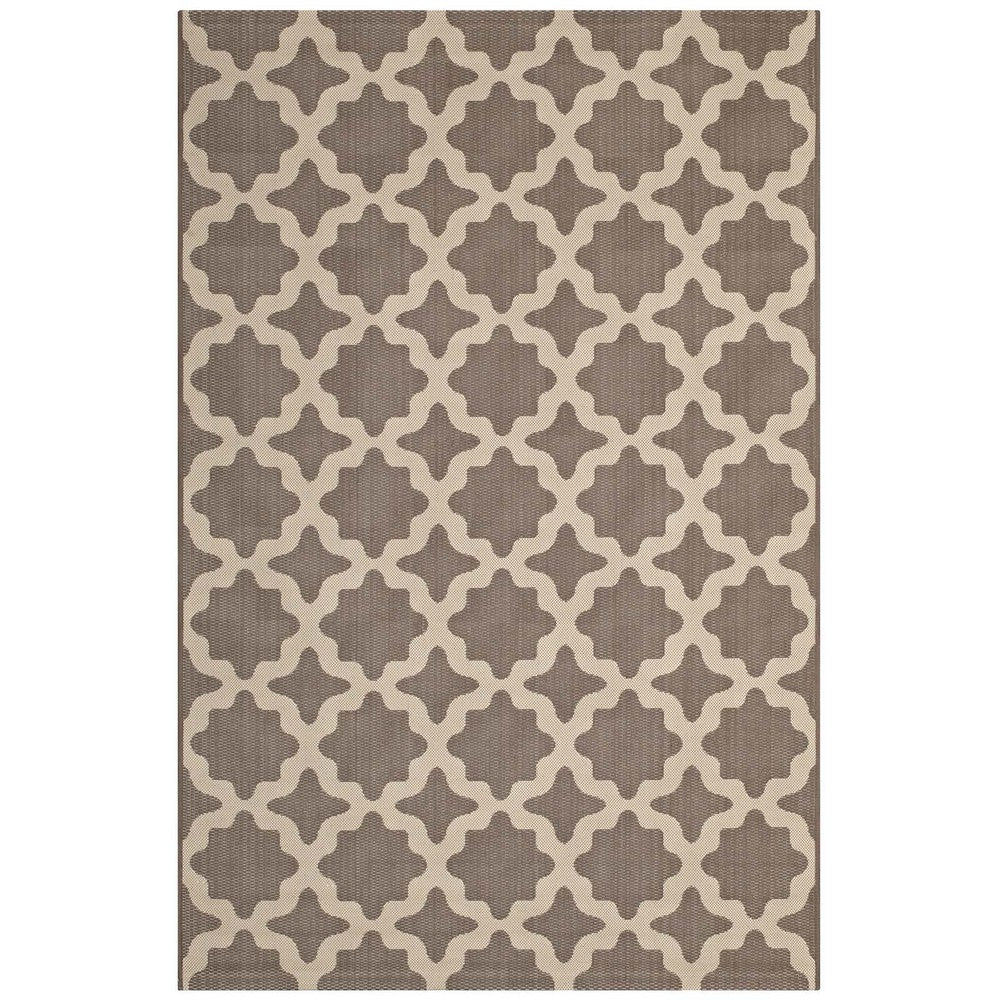 Cerelia Moroccan Trellis Indoor and Outdoor 8x10 Area Rug by Modway| Brown