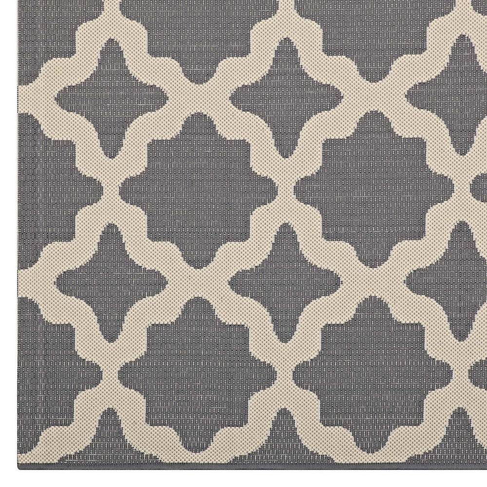 Cerelia Moroccan Trellis Indoor and Outdoor 8x10 Area Rug by Modway| Gray