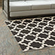 Cerelia Moroccan Trellis Indoor and Outdoor 8x10 Area Rug by Modway| Black