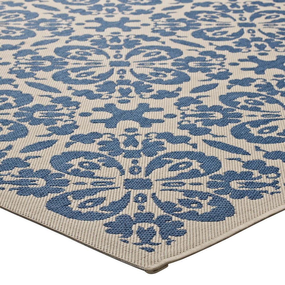 Ariana Vintage Floral Trellis 5x8 Indoor and Outdoor Area Rug - No Shipping Charges