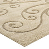 Jubilant Sprout Scrolling Vine Shag 5x8 Area Rug by Modway| Brown
