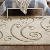 Jubilant Sprout Scrolling Vine Shag 5x8 Area Rug by Modway| Brown