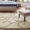 Jubilant Burgeon Scrolling Vine Shag 5x8 Area Rug by Modway| Brown