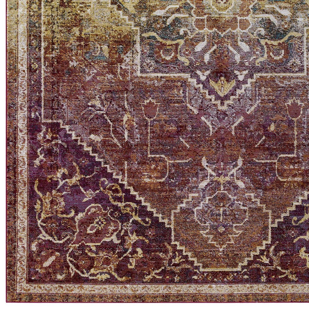 Success Kaede Transitional Distressed Vintage Floral Persian Medallion 8x10 Area Rug  - No Shipping Charges