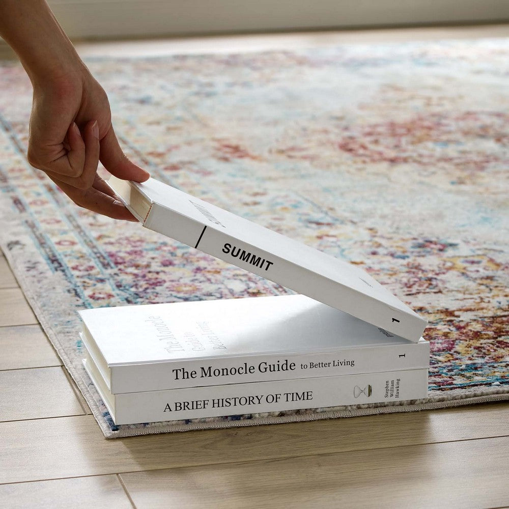 Success Merritt Transitional Distressed Floral Vintage Medallion 5x8 Area Rug by Modway| Gray