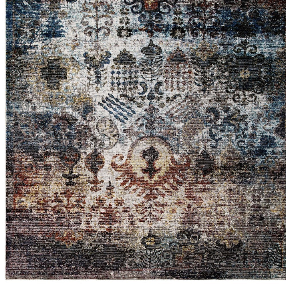 Success Tahira Transitional Distressed Vintage Floral Moroccan Trellis 5x8 Area Rug by Modway| Gray