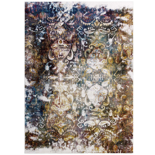 Success Jayla Transitional Distressed Vintage Floral Moroccan Trellis 4x6 Area Rug - No Shipping Charges