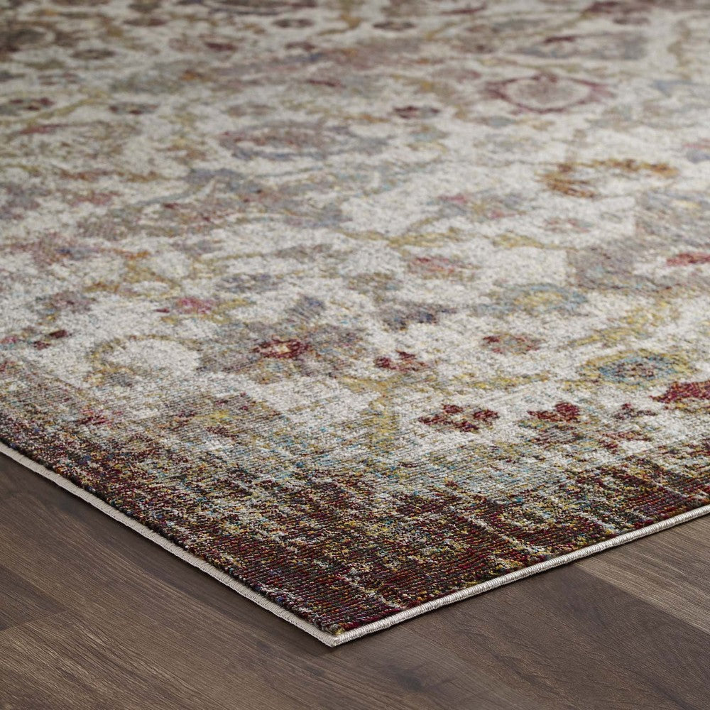 Success Kaede Distressed Vintage Floral Moroccan Trellis 5x8 Area Rug - No Shipping Charges