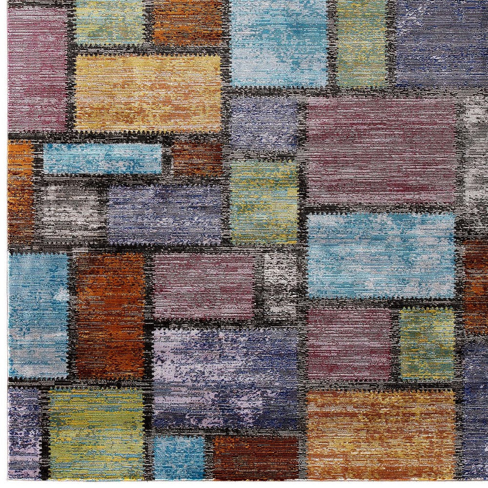 Success Nyssa Abstract Geometric Mosaic 4x6 Area Rug by Modway| Blue