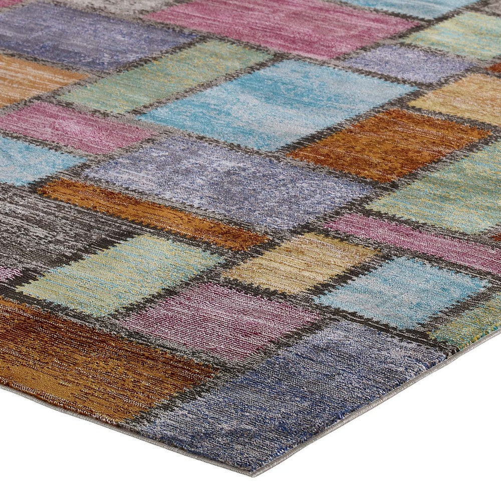 Success Nyssa Abstract Geometric Mosaic 5x8 Area Rug by Modway| Blue