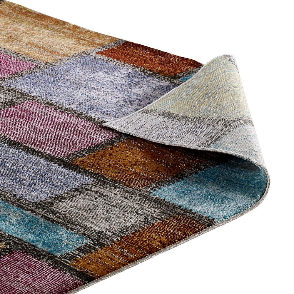 Success Nyssa Abstract Geometric Mosaic 8x10 Area Rug by Modway| Blue
