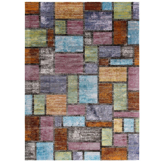 Modway Success Nyssa Abstract Geometric Mosaic 8x10 Area Rug |No Shipping Charges