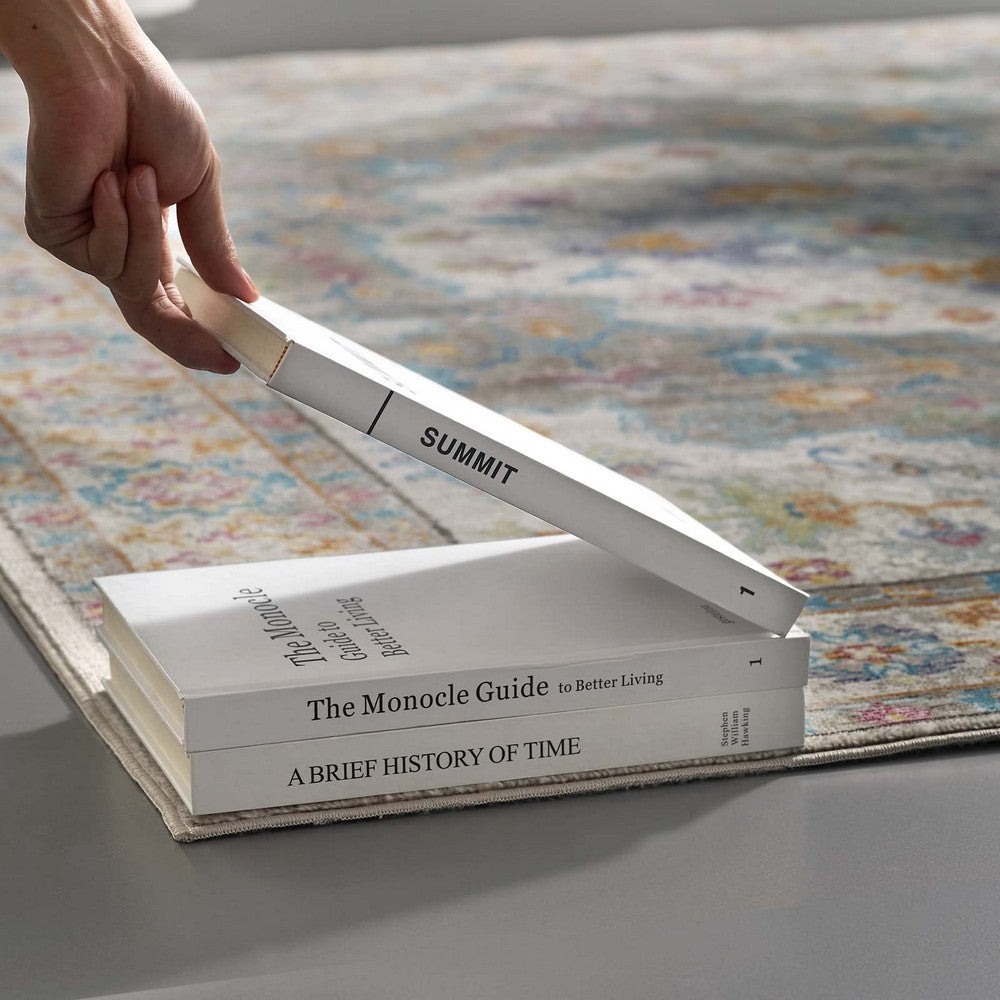 Success Anisah Distressed Floral Vintage Medallion 5x8 Area Rug by Modway| Gray