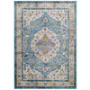 Success Anisah Distressed Floral Vintage Medallion 8x10 Area Rug by Modway| Blue