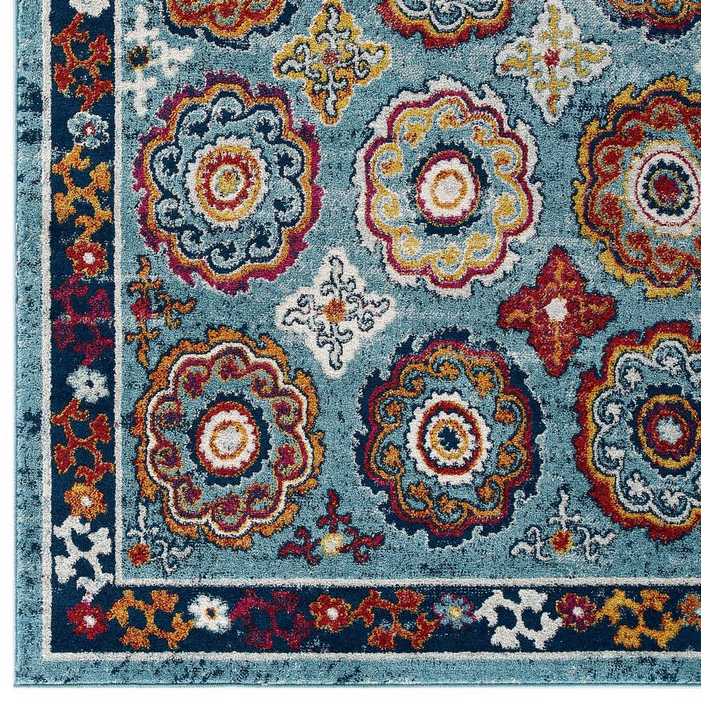 Entourage Odile Distressed Floral Moroccan Trellis 5x8 Area Rug - No Shipping Charges