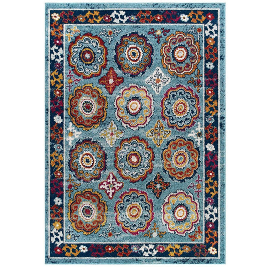 Entourage Odile Distressed Floral Moroccan Trellis 8x10 Area Rug - No Shipping Charges