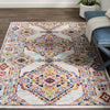 Entourage Khalida Distressed Vintage Floral Lattice 5x8 Area Rug by Modway| Gray