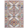 Entourage Khalida Distressed Vintage Floral Lattice 5x8 Area Rug by Modway| Gray