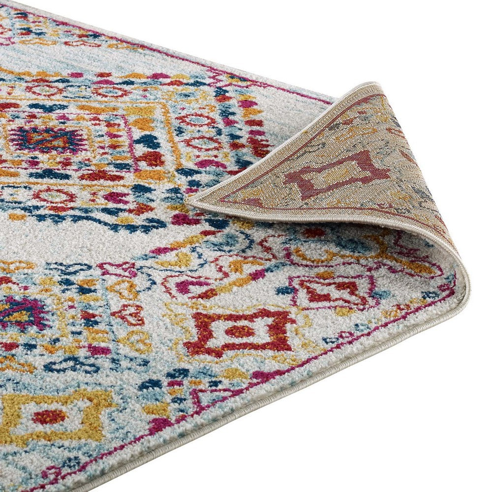 Entourage Khalida Distressed Floral Lattice 8x10 Area Rug by Modway| Gray