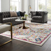 Entourage Khalida Distressed Floral Lattice 8x10 Area Rug by Modway| Gray