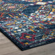 Entourage Khalida Distressed Vintage Floral Lattice 5x8 Area Rug by Modway| Blue