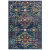 Entourage Khalida Distressed Vintage Floral Lattice 5x8 Area Rug by Modway| Blue