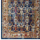 Entourage Jessa Distressed Vintage Floral Lattice 5x8 Area Rug by Modway| Blue