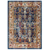 Entourage Jessa Distressed Vintage Floral Lattice 5x8 Area Rug by Modway| Blue