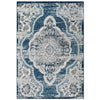 Entourage Malia Distressed Vintage Floral Vintage Medallion 5x8 Area Rug by Modway| Blue