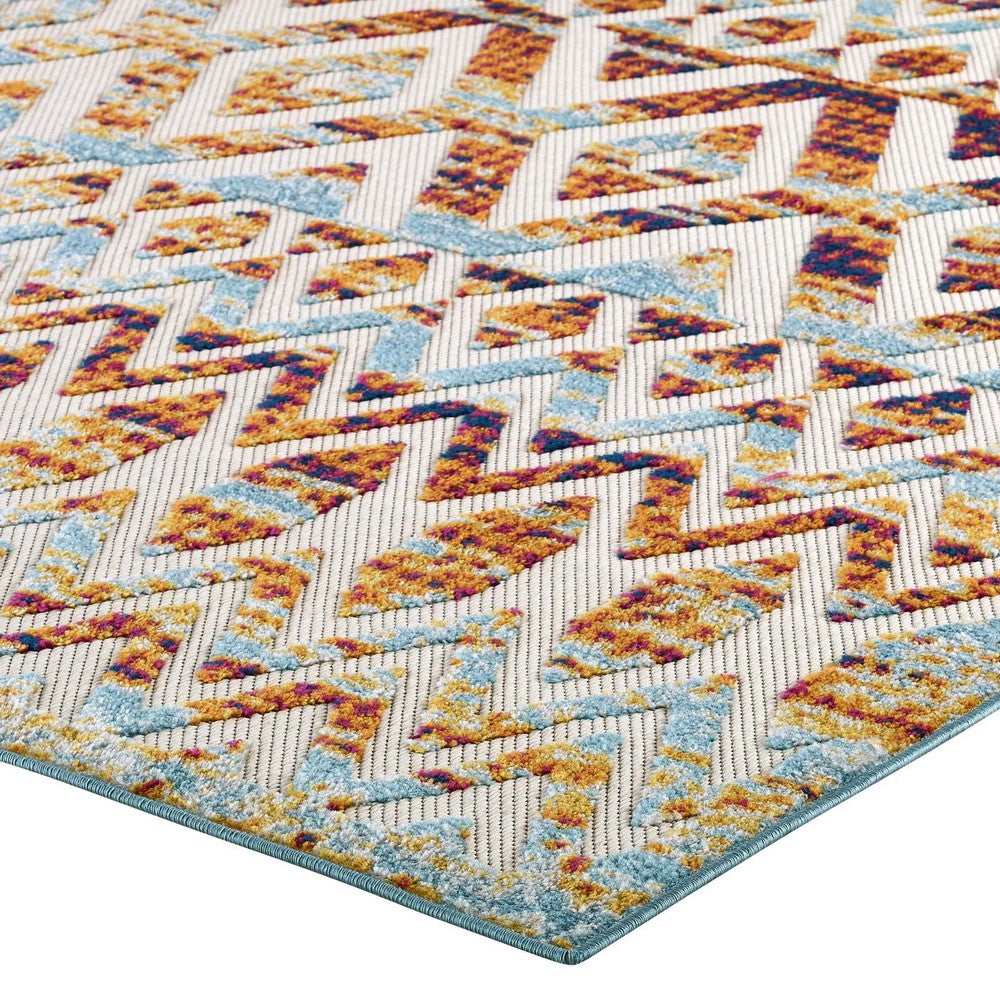 Reflect Tamako Diamond and Chevron Moroccan Trellis 5x8 Indoor / Outdoor Area Rug - No Shipping Charges