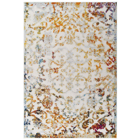 Reflect Primrose Ornate Floral Lattice 5x8 Indoor/Outdoor Area Rug - No Shipping Charges