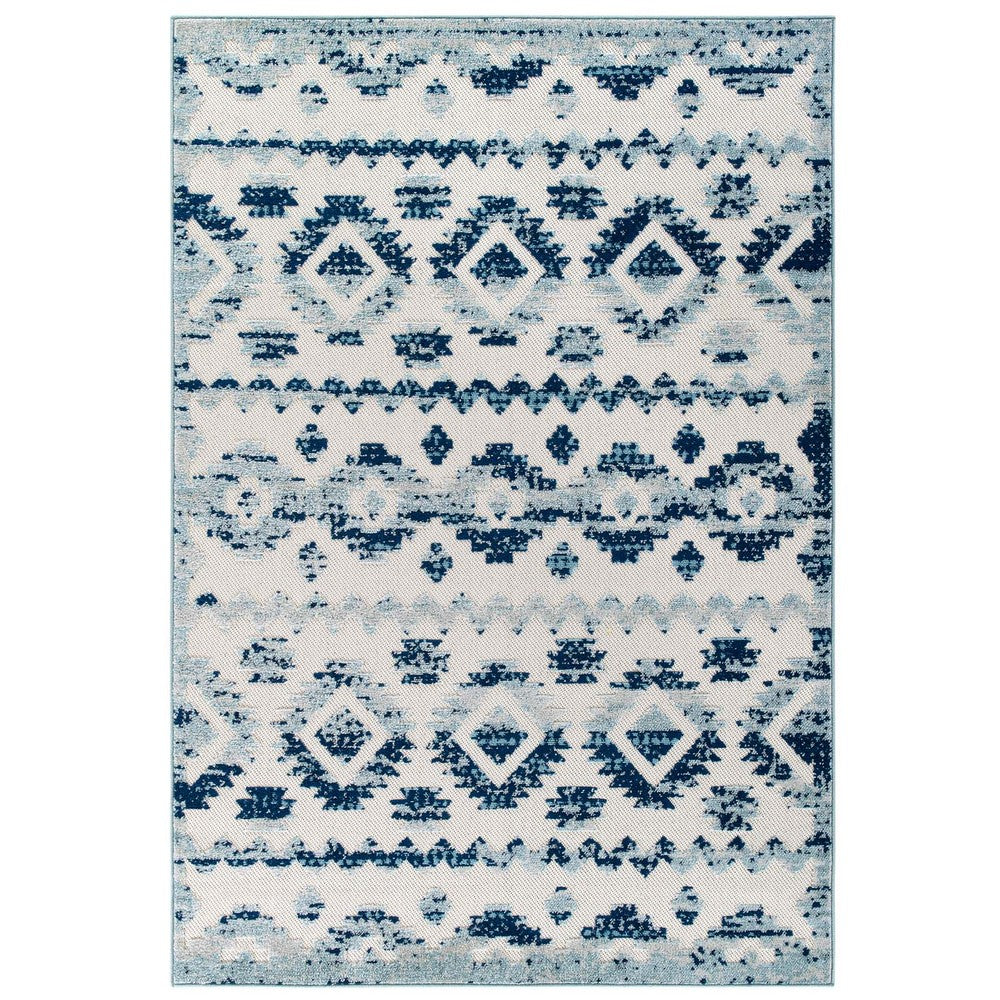 Reflect Takara Abstract Diamond Moroccan Trellis 5x8 Indoor and Outdoor Area Rug by Modway| Blue