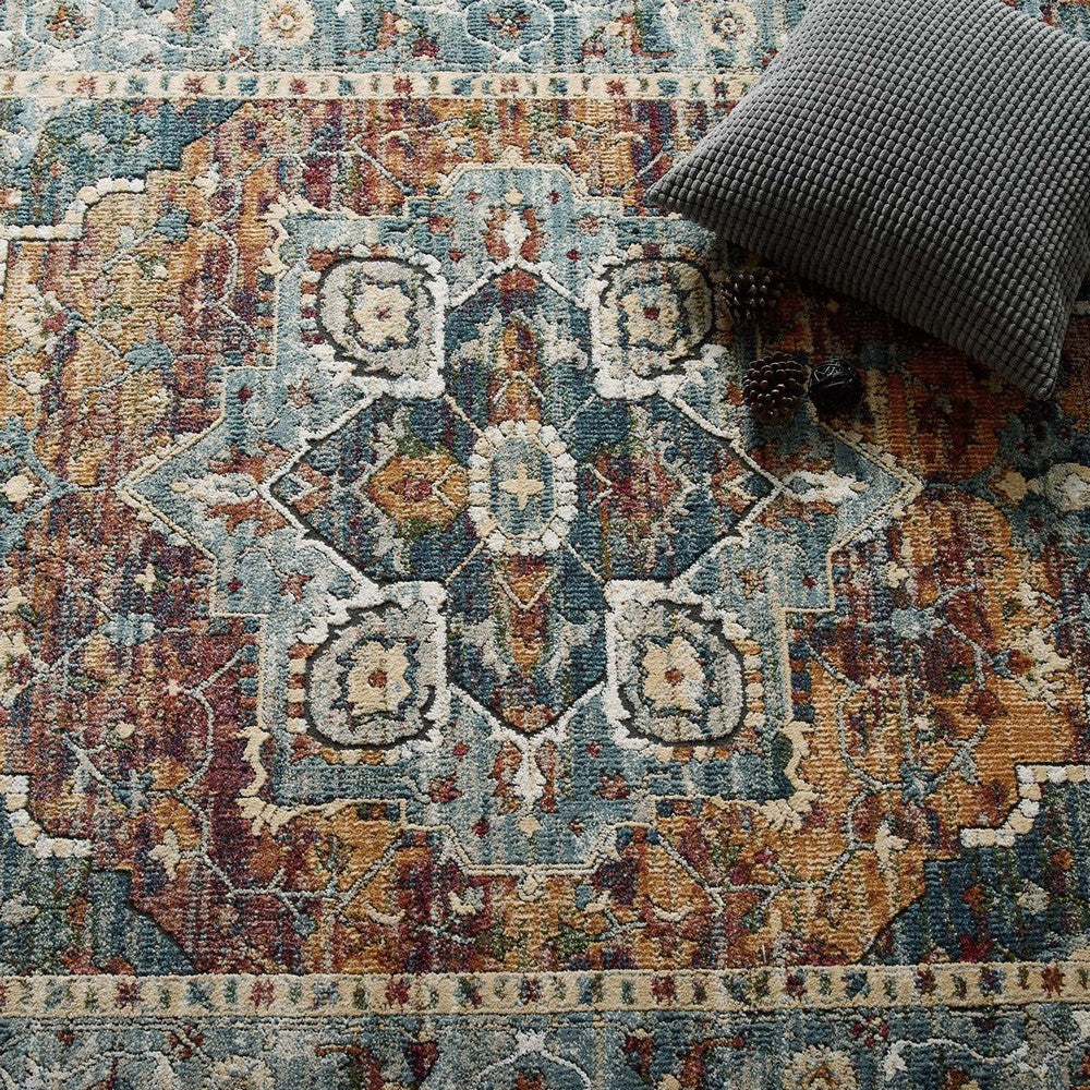 Tribute Diantha Distressed Vintage Floral Persian Medallion 5x8 Area Rug - No Shipping Charges