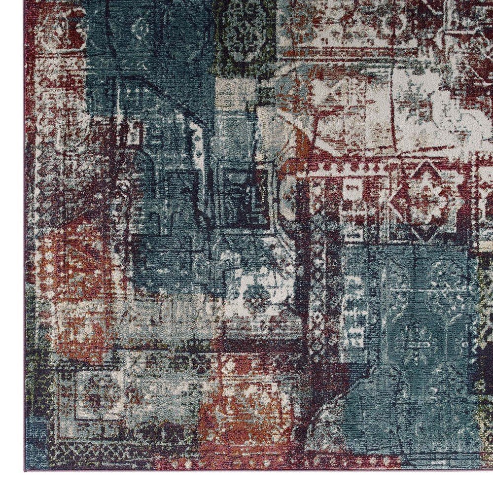 Tribute Elowen Contemporary Modern Vintage Mosaic 5x8 Area Rug by Modway| Blue