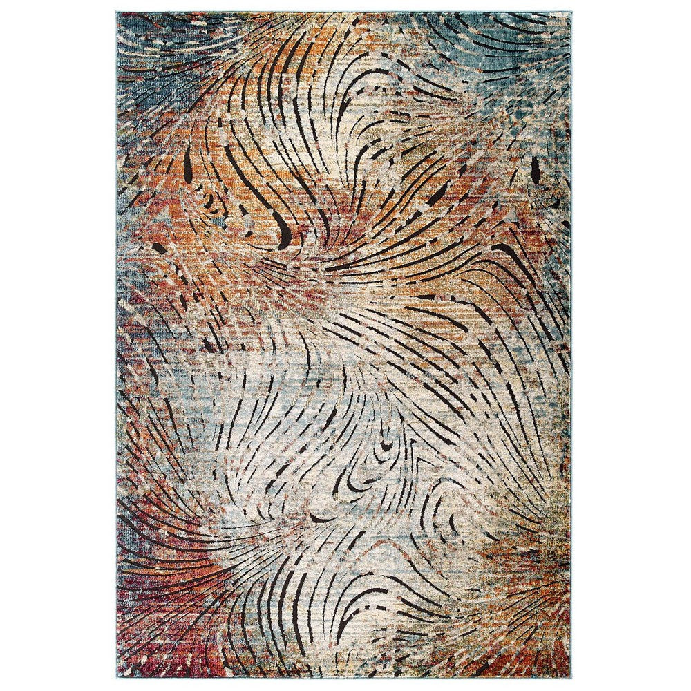 Tribute Ember Contemporary Modern Vintage Mosaic 5x8 Area Rug - No Shipping Charges