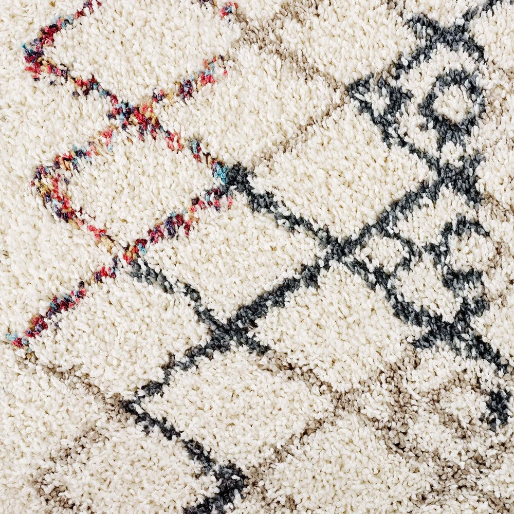 Skadi Rainbow Diamond Shag Area Rug by Modway| Gray