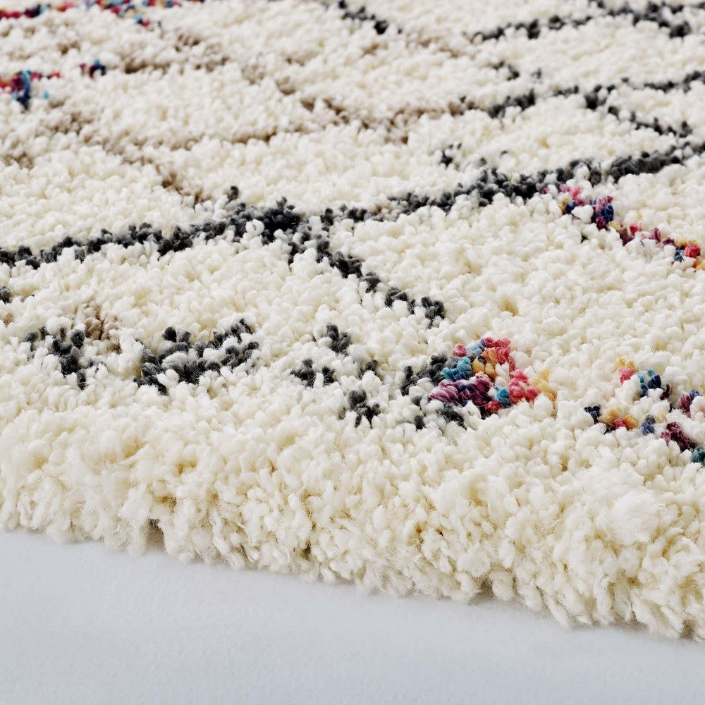 Skadi Rainbow Diamond Shag Area Rug by Modway| Gray
