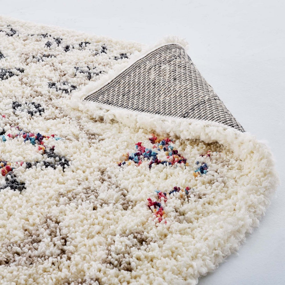 Skadi Rainbow Diamond Shag Area Rug by Modway| Gray