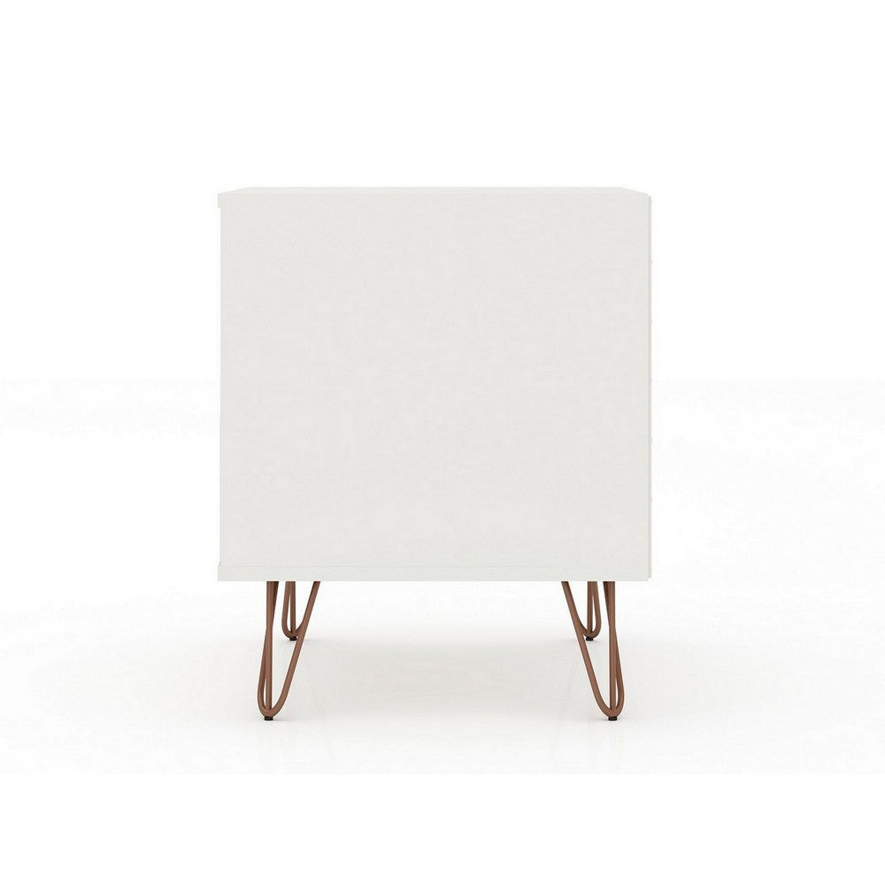 Rockefeller 1.0 Mid-Century- Modern Nightstand with 1-Drawer in White MHC-101GMC1
