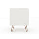 Rockefeller 1.0 Mid-Century- Modern Nightstand with 1-Drawer in White MHC-101GMC1