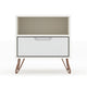 Rockefeller 1.0 Mid-Century- Modern Nightstand with 1-Drawer in White