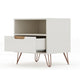 Rockefeller 1.0 Mid-Century- Modern Nightstand with 1-Drawer in Off White and Nature MHC-101GMC3