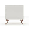 Rockefeller 1.0 Mid-Century- Modern Nightstand with 1-Drawer in Off White and Nature MHC-101GMC3