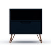 Rockefeller 1.0 Mid-Century- Modern Nightstand with 1-Drawer in Tatiana Midnight Blue