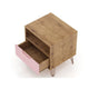 Rockefeller 1.0 Mid-Century- Modern Nightstand with 1-Drawer in Nature and Rose Pink MHC-101GMC6
