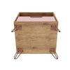 Rockefeller 1.0 Mid-Century- Modern Nightstand with 1-Drawer in Nature and Rose Pink MHC-101GMC6