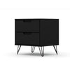 Rockefeller 2.0 Mid-Century- Modern Nightstand with 2-Drawer in Black MHC-102GMC2