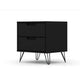 Rockefeller 2.0 Mid-Century- Modern Nightstand with 2-Drawer in Black MHC-102GMC2